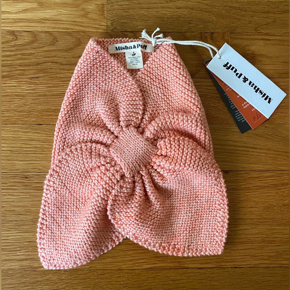 Misha & Puff NWT Adult Women’s 100% Merino Wool Sledding Scarf In Grapefruit